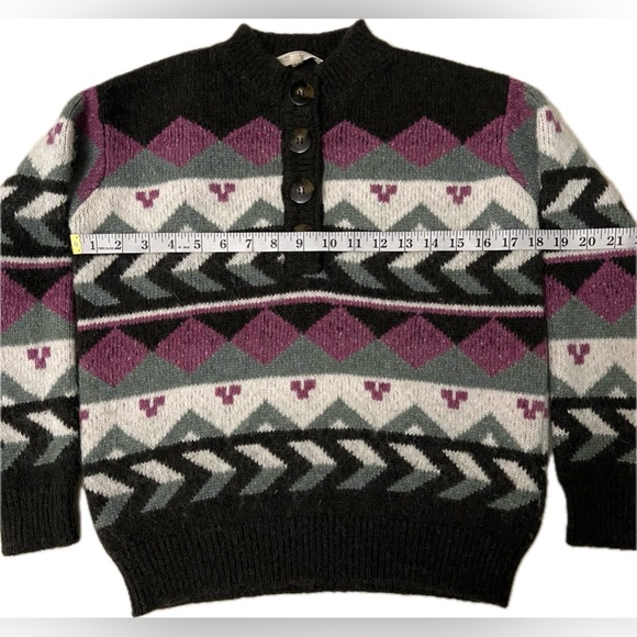 Sezane Georges Jumper in Green / Multico (Size XXS) Pink Purple Ecru - Picture 5 of 7